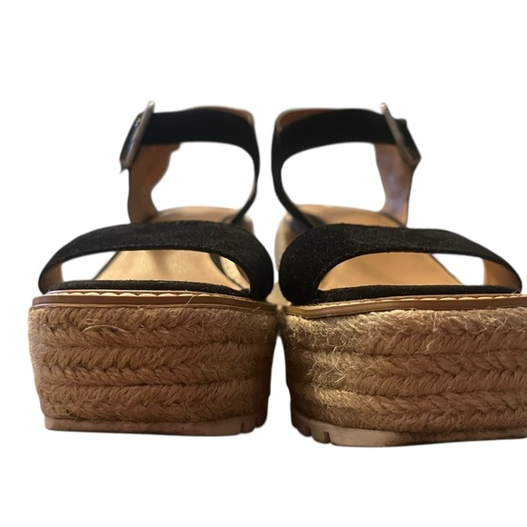 Crown Vintage Black and Tan Platform Wedge Sandals - Picture 4 of 10